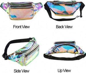 Échantillon gratuit Sac banane de mode holographique irisé de qualité supérieure avec ceinture réglable - Product Image 3