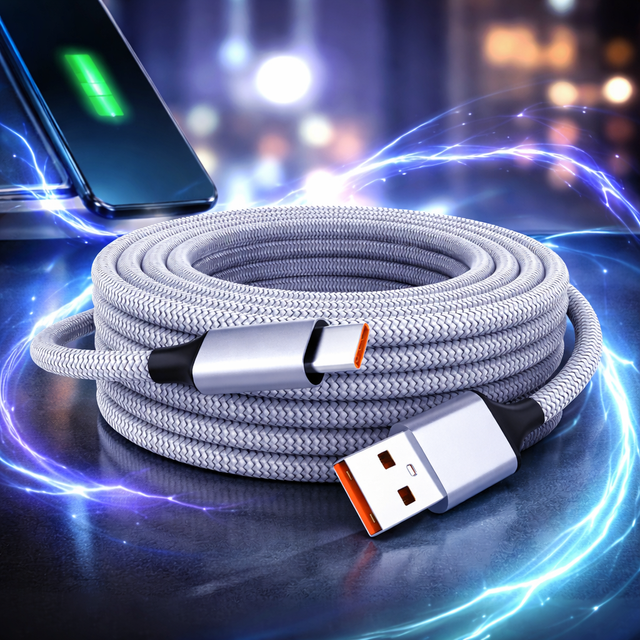 USB a to Type C 6A Super Fast 120W Super Flash Charging Nylon Data Cable PD Fast Charging Charger Cord Type USB C Extended Cable