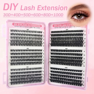 Kit <span class=keywords><strong>de</strong></span> Extensión <span class=keywords><strong>de</strong></span> Pestañas DIY, Grupos <span class=keywords><strong>de</strong></span> Pestañas con Adhesivo, Pestañas en Racimo, Curvatura D, Pestañas Postizas con <span class=keywords><strong>Pinzas</strong></span> - Product Image 3