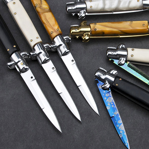 Mini Navaja Italiana con Clip Cuchillo de Supervivencia al Aire Libre Portátil de Bolsillo Plegable Táctico Afilado para Acampar y Defensa Personal - Product Image 3