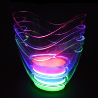 Discothèque Coloré Vente Chaude Logo Personnalisé Lumière Acrylique Plastique Petit Bateau Forme Led Seau À Glace Pour Service VIP