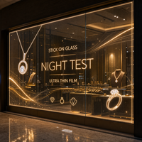 Film LED transparent adhésif pour vitrine de bijouterie, affichage publicitaire sur verre