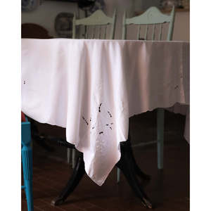 Catiacingolani Embroidered Linen Rectangle <b>Tablecloth</b> with Cutwork for Home & Hotel Dining Rooms Small/<b>Large</b> Napkins Included - Product Image 2
