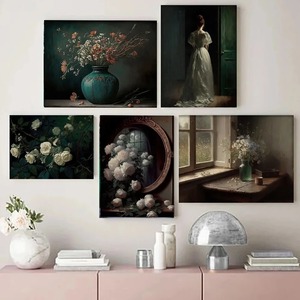 Dark Academia Gothic casa stregata fantasma <span class=keywords><strong>sposa</strong></span> tela pittura astratta Art Deco soggiorno decorazione da parete arte Poster stampe - Product Image 4