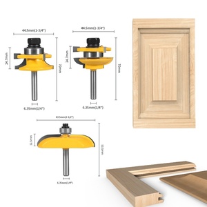 ชุดดอกเราเตอร์แบบสามชิ้นสำหรับงานมอร์ทิส-เทนอน OEM CNC 2 ฟลูต สำหรับงานประตูตู้ งานลบมุม งานแกะสลัก งานตัดแต่ง งานกัด งานไ<span class=keywords><strong>ม</strong></span>้ - Product Image 2