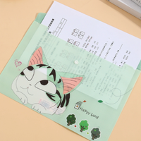 Estuche Escolar para Papelería, Diseño de Gato de Dibujos Animados, Impresión Digital, Portátil, PVC, Tamaño A4, Bolsa para Documentos Infantil, Personalizable con Marca