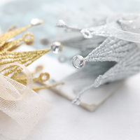 Accessoires pour cheveux d'enfants, couronne en dentelle tridimensionnelle pour filles, pince à cheveux pour anniversaire de princesse, pince latérale pour bébé