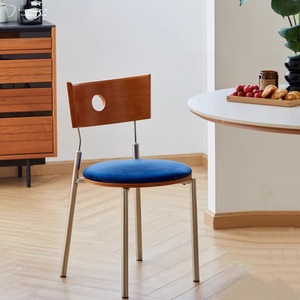 Time <b>Dining</b> <b>Chair</b> Solid Wood Upholstered Backrest <b>Chair</b> For <b>Dining</b> Room Adult Use 38x41x79.5cm Scandinavian Style - Product Image 1