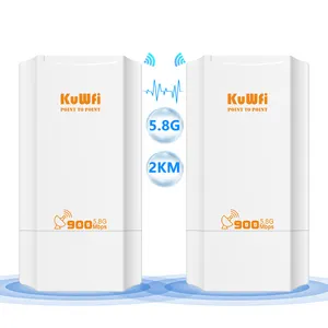 KuWFi 11ac outdoor CPE 5.8ghz 900mbps point to point wireless bridge 12dBi 2km long range wifi bridge for wifi cover