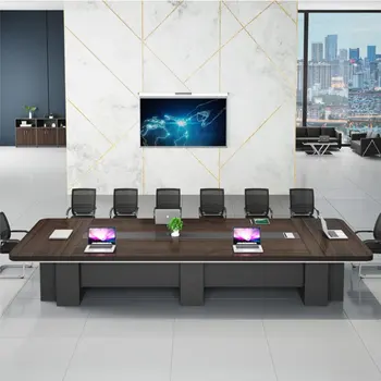 Liyu Custom Moderne Houten Intelligente Kantoor Vergadering Bureau Meubilair Luxe Conferentieruimte Tafel