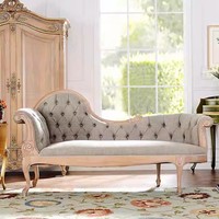Fauteuil de salon impérial en bois massif de style américain, avec revêtement en tissu, pour chambre à coucher, luxe européen, sculpté, individuel