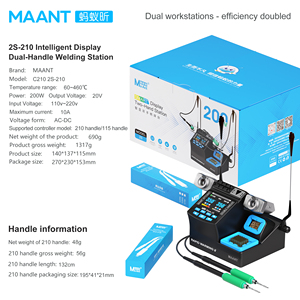 Mesa de Soldadura Digital Inteligente MaAnt 2S-210 de 200W, Compatible con Mangos <span class=keywords><strong>C210</strong></span>/245/115, Reparación de Teléfonos Móviles Electrónicos sin Plomo, CA - Product Image 6