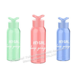 Botella de Agua Deportiva Transparente de PET, a Prueba de Fugas, Portátil, para <span class=keywords><strong>Campamento</strong></span>, Gimnasio, Fitness, Viajes, con Tapa Abatible - Product Image 2