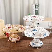 Petite assiette décorative en alliage de zinc en forme de liane de rose, style luxe léger, électroplaquée, pour table de café d'hôtel, décoration de snacks et pâtisseries