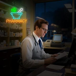 Pharmacy Neon LED indoor hanging ambient light shop <b>sign</b> wall decoration light entrance indicator light luminous <b>sign</b> custom - Product Image 6