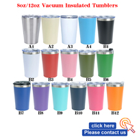 TY RTS en stock 8oz 12oz gobelets en acier inoxydable pour tout-petits gobelets isolés sous vide mini tasses à café tasses à lait pour enfants avec couvercle