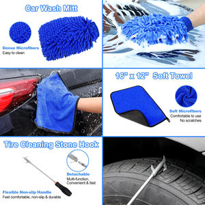 ホイールとタイヤを掃除するための12個のホイールブラシキット車の詳細ブラシ耐久性のある車のホイールリムクリーナーブラシセット - Product Image 2