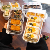 Boîte en papier de présentation pour gâteau roulé suisse en gros avec couvercle transparent pour boulangerie, café et plats à emporter