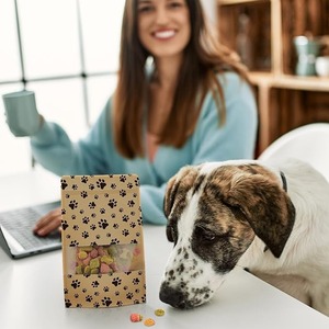 Sacs en papier kraft biodégradables personnalisés de haute qualité, respectueux de l'environnement, anti-odeurs, refermables, friandises <span class=keywords><strong>pour</strong></span> chiens lyophilisées. - Product Image 5