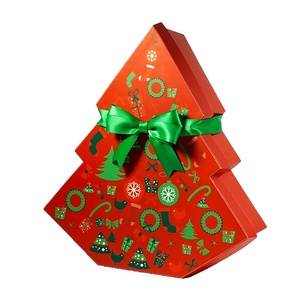 Fashion Trend Custom Size <b>Christmas</b> Tree Shaped <b>Box</b> Gift Packaging <b>Box</b> with Custom Ribbon - Product Image 3