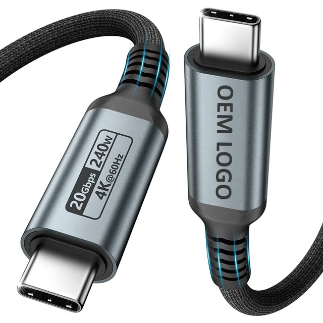 New Trending USB C to Type C Cable 3.2 Gen2 10Gbps 20Gbps 4K PD 100W 240W Fast Charging USBC Data Cable for Docking Station SSD