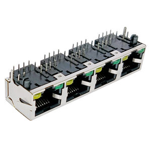 Connecteur RJ45 modulaire à montage en surface série RJSAE, 2*4 ports, 8p, <span class=keywords><strong>double</strong></span> face, séparateur RJ45 avec LED empilable - Product Image 3