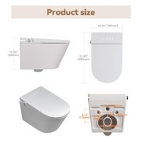 WC intelligent mural électrique avec siège chauffant, cuvette monobloc, pour salle de bain résidentielle haut de gamme