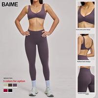 Ensemble de yoga et d'exercice sablée, personnalisable pour la gym, ensemble de sport 2 pièces pour femme, vente chaude