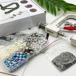 Hand Beading Machine Jewelry Making <b>Kit</b> With Pearls And Studs For <b>DIY</b> Crafting Tools Equipment Set - Product Image 1