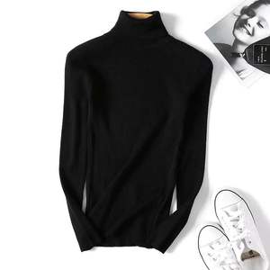 Новый женский облегающий повседневный свитер из 100% хлопка с мультяшным принтом, полувысокий воротник, осенне-зимний вязаный топ с длинным рукавом, базовая рубашка - Product Image 2