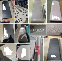 Tapis de yoga et de Pilates en caoutchouc PU personnalisés avec logo, forme ovale, antidérapants, couleur chocolat brun