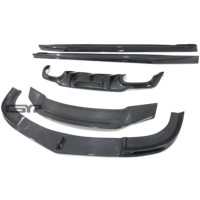 Nouveau kit carrosserie V en carbone noir de haute qualité pour Mercedes-Benz Classe C W204 C63 : Lame de pare-chocs avant, diffuseur, spoiler, jupes latérales