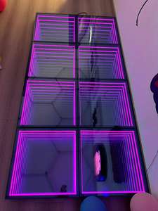 Miroir DJ RVB magnétique sans fil 3D LED Piste de danse pour bar Disco Veilleuse pour <span class=keywords><strong>pub</strong></span>, scène ou événements d'entreprise - Product Image 2