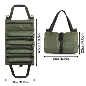Heavy Duty Waterproof Multi-functional <b>Tool</b> Roll <b>Bag</b> With Zipper Closure For Electrician Carpenter Mechanic Storage 150 Lb - Product Image 2