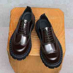 Nouvelles Chaussures Homme en Cuir Véritable Style Anglais à Bout Rond, Plateforme Rehaussante, Lacets, Décontractées et Habillées pour l'Automne - Product Image 5