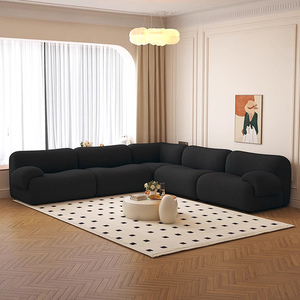 Juego de sofás modulares de compresión Canape, sofá modular reclinable de retazos para sala de estar, sofá <span class=keywords><strong>cama</strong></span> de peluche sin hueso - Product Image 4