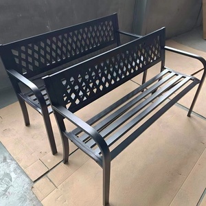 <span class=keywords><strong>Banc</strong></span> <span class=keywords><strong>de</strong></span> parc <span class=keywords><strong>de</strong></span> <span class=keywords><strong>jardin</strong></span> nordique noir Dossier en plastique <span class=keywords><strong>PVC</strong></span> en fonte robuste pour l'extérieur - Product Image 2