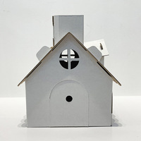 Verschiedene vormontierte Papphäuser, verschneite Hütten, Kinderspielhäuser, Kindergarten-DIY-Malsets, anpassbare Papierboxen