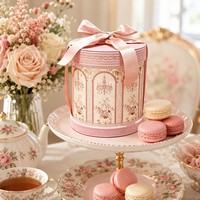 Boîte cadeau ronde rose décorative pour le jour du mariage, boîte en papier cylindrique personnalisée