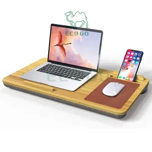 En iyi dizüstü bilgisayar masası standı ahşap Mouse Pad ile dizüstü bilgisayar masası 15 inç tutucu dizüstü tepsi kadar uyar yastık yastık ile ayarlanabilir