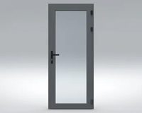 Portes à battants en aluminium à rupture de pont thermique, design moderne, personnalisées, double vitrage trempé dépoli pour l'extérieur des appartements