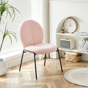 Tối giản giản giản dị thiết kế Mỹ phẩm ghế trắng Cashmere ghế phòng khách tối giản Bắc Âu hiện đại phong cách tươi mát ghế MỤC VỤ - Product Image 4