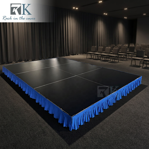 Non-slip Platform Stage with Blue Skirts for Dj Clubs Portable Stage Sale - Product Image 2