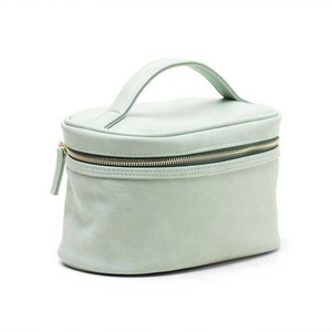 Bolsas de cosméticos de viaje de cuero PU de 10 pulgadas al por mayor, bolsa de maquillaje esencial de belleza, funda para meñique, organizar con asa - Product Image 2