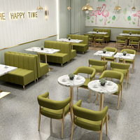 Ensemble de canapé orange et table en marbre de style moderne et luxueux pour café, restaurant, pâtisserie, mobilier commercial personnalisable