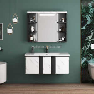 Mueble de Baño Moderno de Aleación de Aluminio, Montado en la Pared, con Lavabo de Cerámica Integrado, 40 <span class=keywords><strong>cm</strong></span> de Ancho, Compacto para Espacios Pequeños - Product Image 5