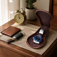 Boîte de rangement portable pour montres, anti-poussière, résistante aux rayures, étui de voyage en cuir PU, boîte à bijoux pour hommes et femmes