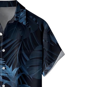Camisas Hawaianas de Manga Corta Holgadas para Hombre con Logotipo Personalizado ODM, Transpirables, Casuales, con Cuello Mao - Product Image 3