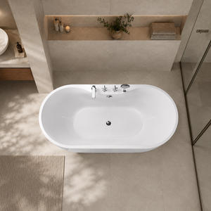 Baignoire autoportante ovale avec robinet de pont pour villa 130cm 180cm Vente en gros directe usine Acrylique sans joint OEM ODM - Product Image 2