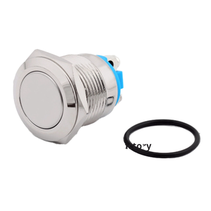 19mm 3A IP65 nút kim loại điện tử tự khóa hai chân vít không thấm nước Đầu phẳng 1NO - Product Image 2